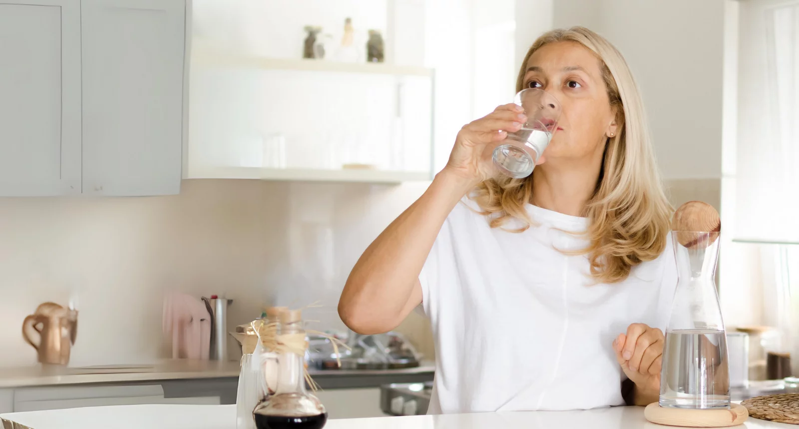 Woman drinking water